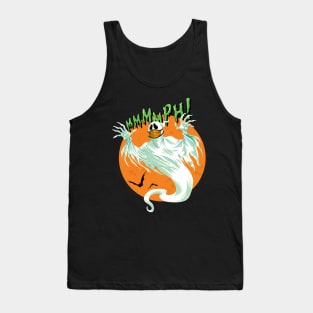 Spooky Halloween Ghost wearing Face Mask Tank Top